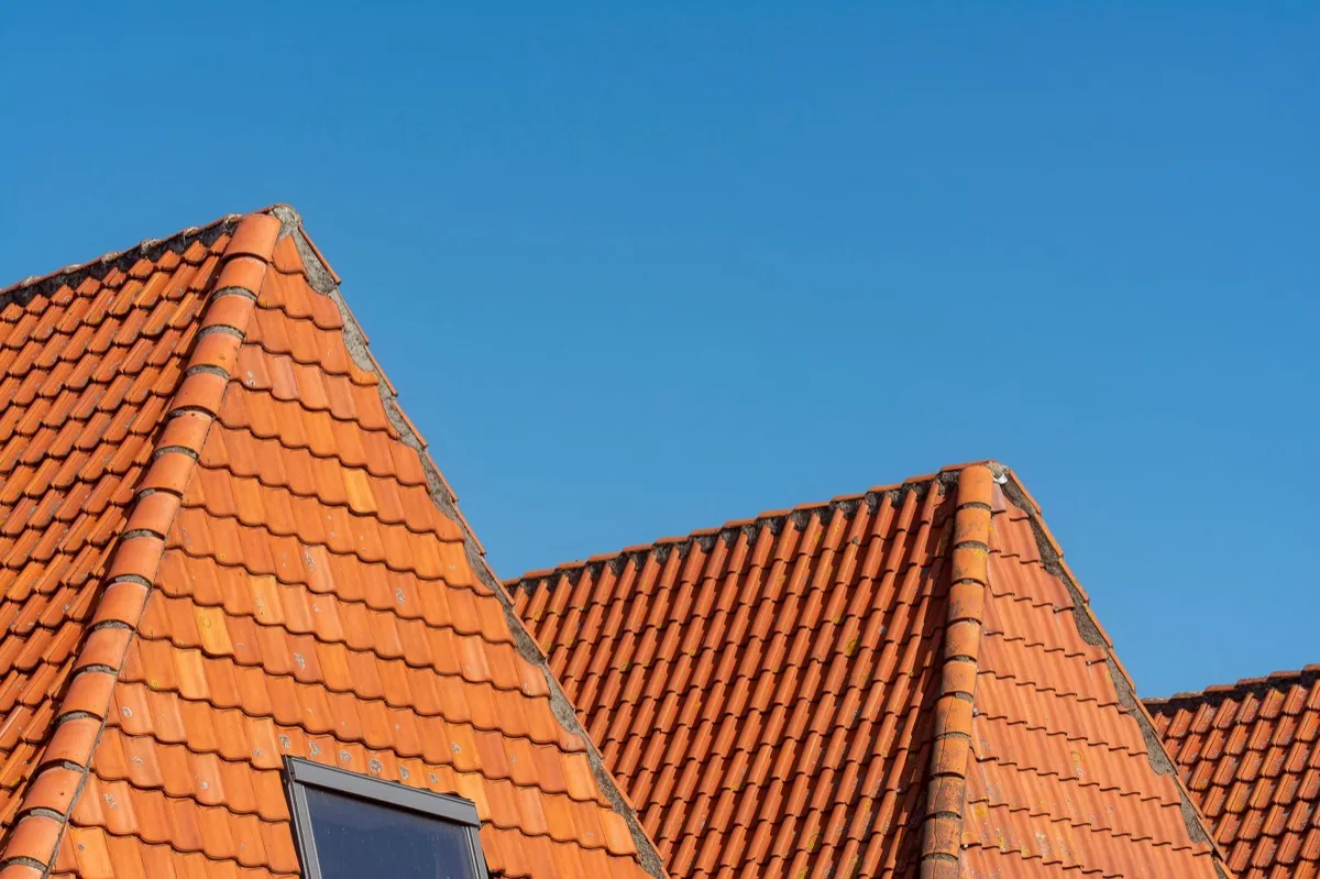 Clay barrel tile rooflines on homes in Missoula, MT
